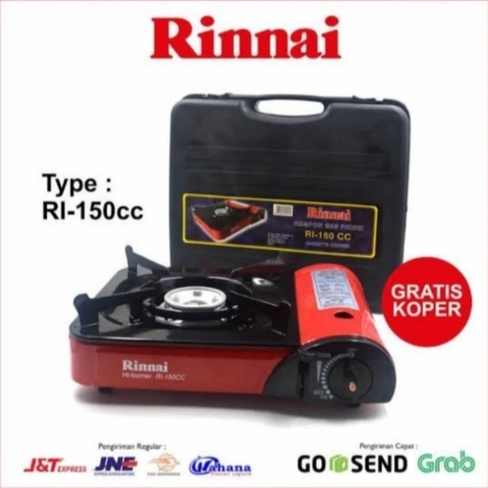 Kompor Gas Rinanai Portable Rinnai RI-150 CC Bonus Koper Kompor Camping Piknik Hi Cook Outdoor