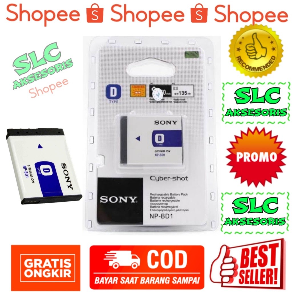SLC -   Battery Kamera Baterai For Sony Cybershot Bateray Cyber Shot Dsc Batrei T75 T77 T77B T200R B