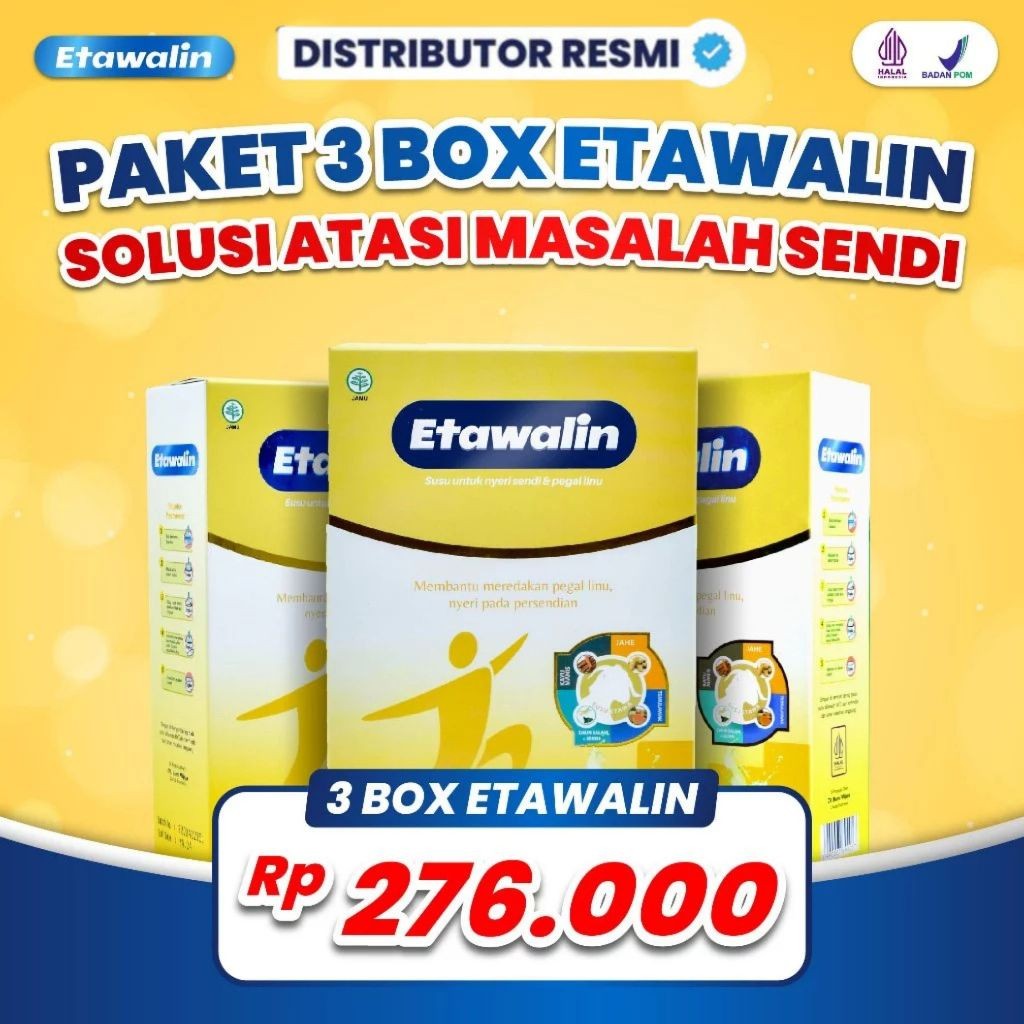 

Etawalin Susu Herbal Ampuh Atasi Asam Urat Nyeri Sendi Pegal Linu Rematik Kepadatan Tulang 3 Box