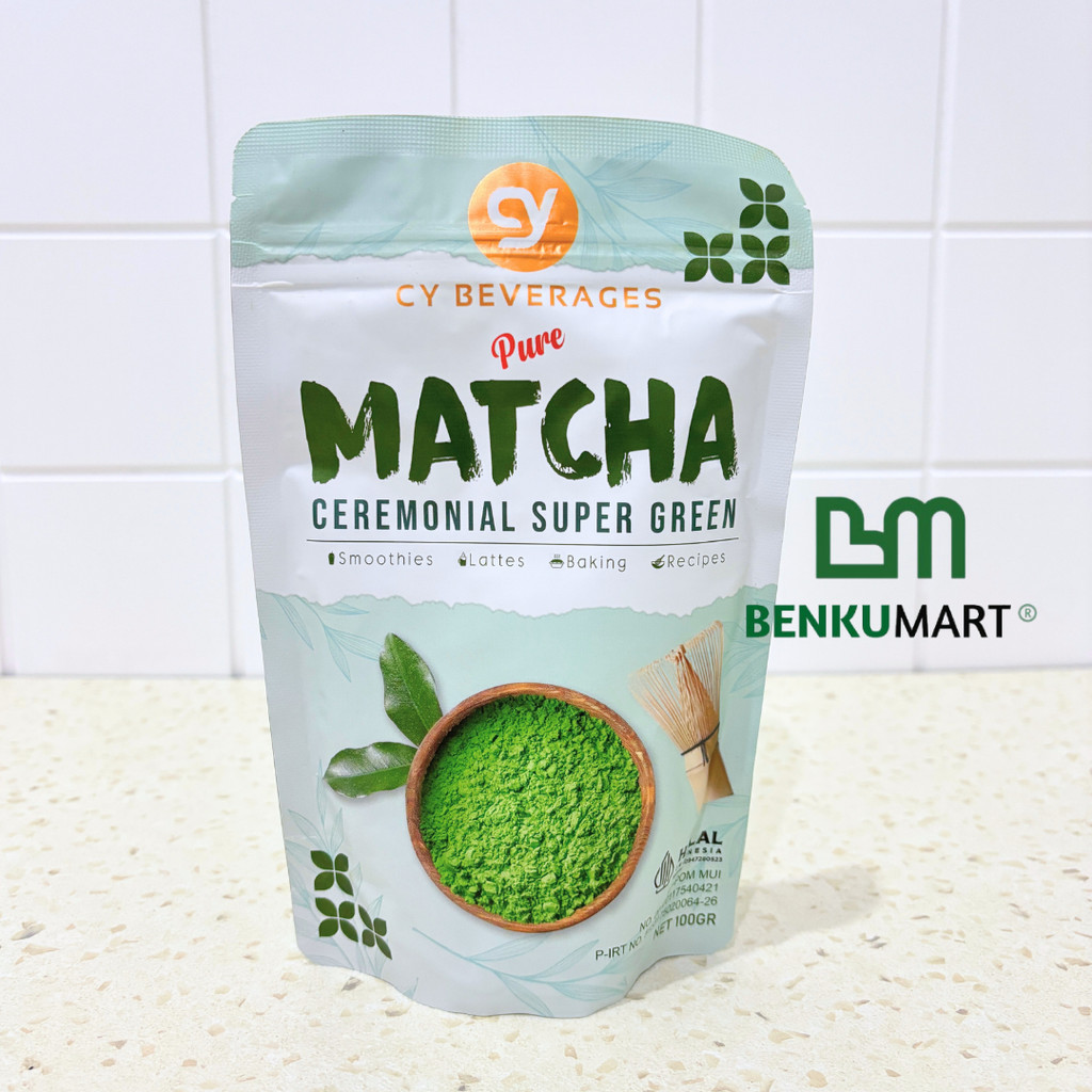 

CY Pure Matcha Ceremonial Super Green (100 g) | CY Beverages - Matcha Powder 100 gram