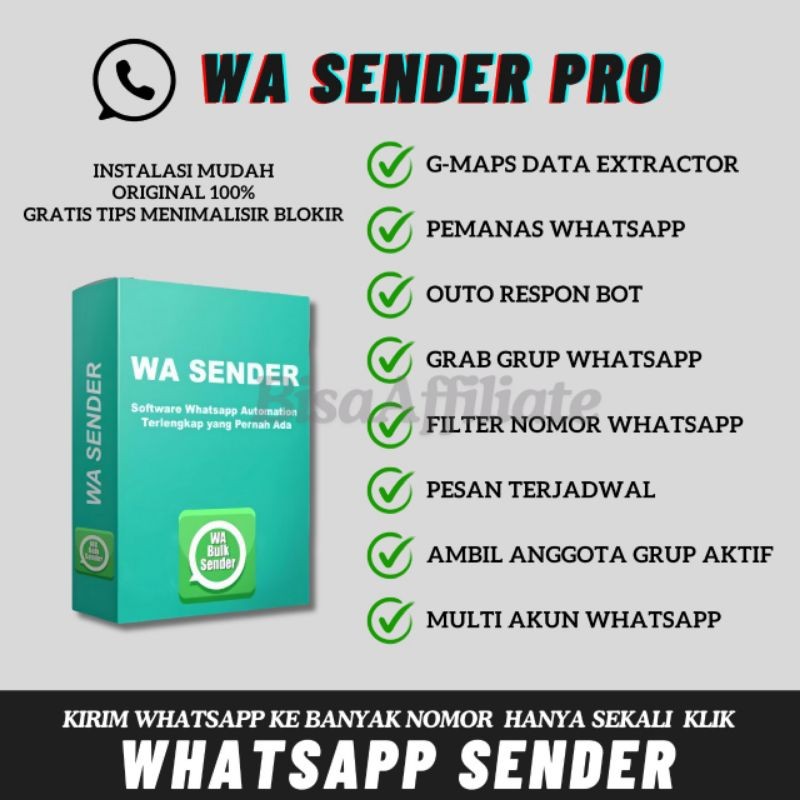 WA SENDER PRO 1 TAHUN/ WA BLAST/ PEMANAS WA/ WA OTOMATIS/ lisensi Original 100%