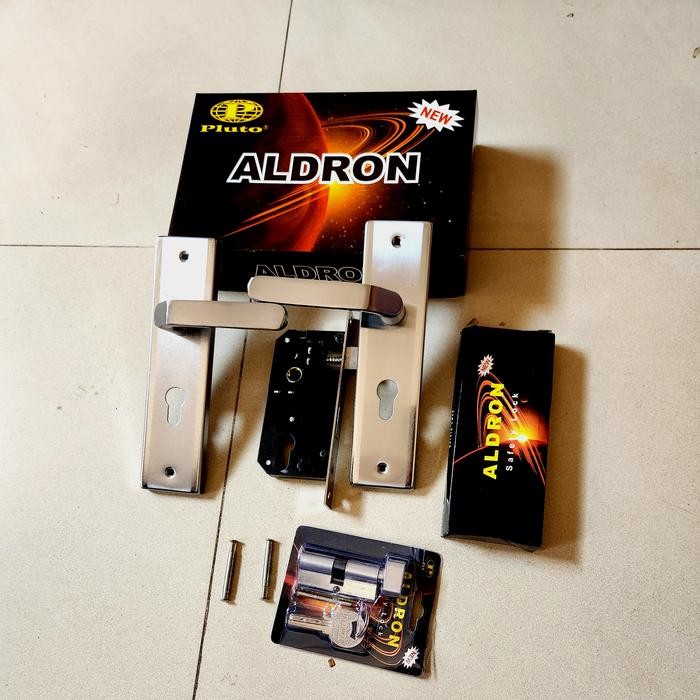 kunci pintu tanggung/medium komplit ALDRON set + silinder knop - Adr 01