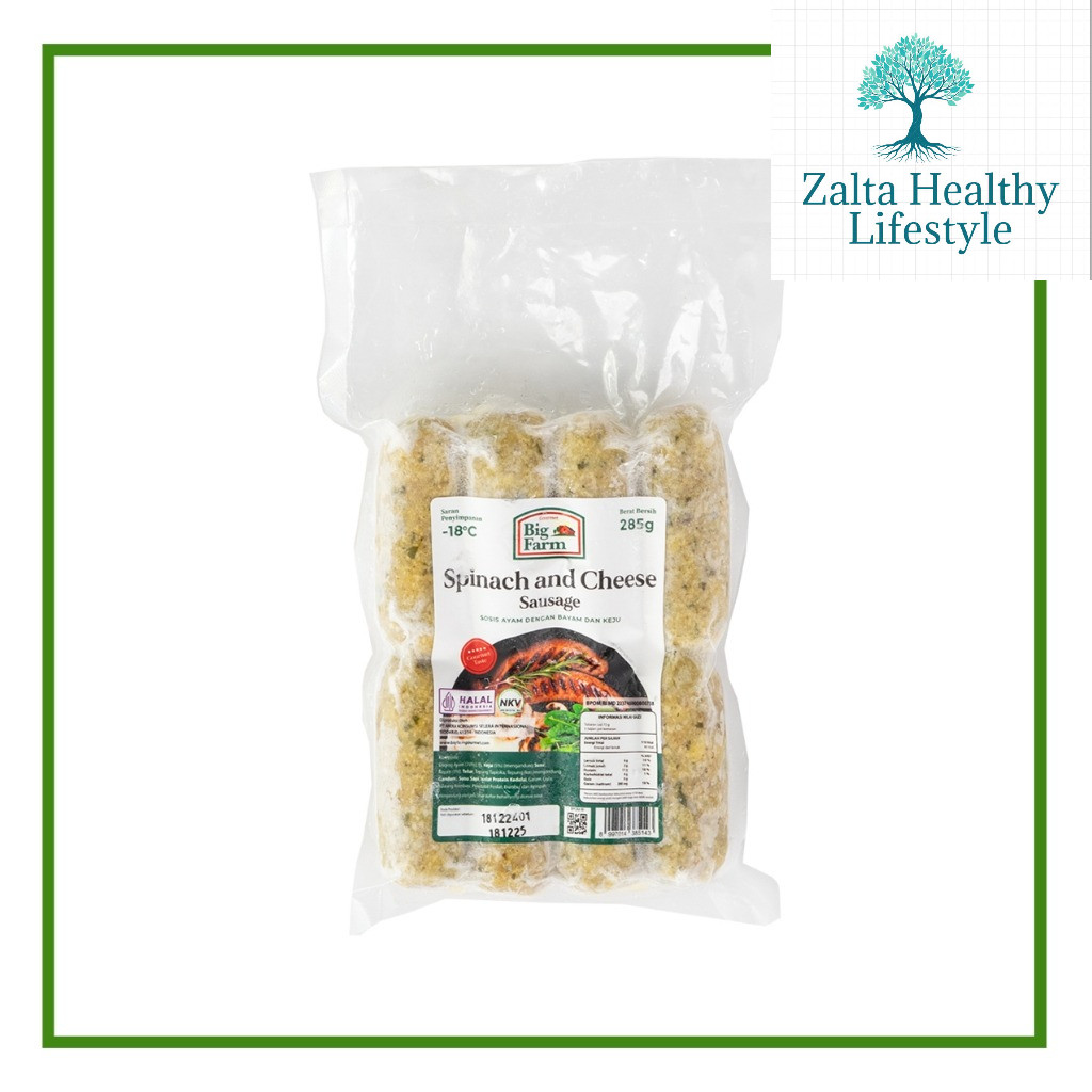 

Cocktail Big Farm Spinach and Cheese Sausage Sosis NO MSG 8pcs 285g