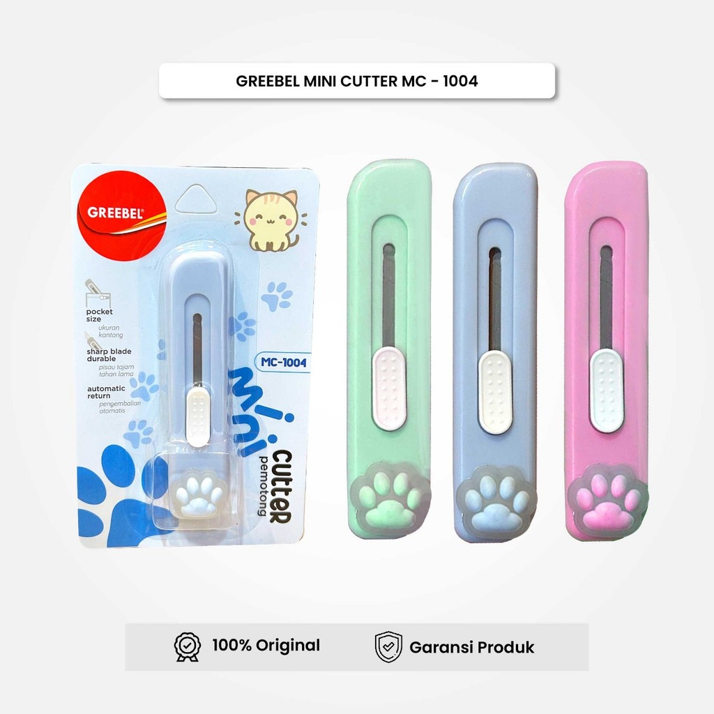 

Mini Cutter Greebel MC-1004 (1 PCS) / Karakter Lucu / Cutter Kecil / Pemotong Mini Untuk Anak