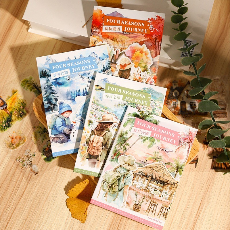 

[Artopia[ Sticker Book Four Seasons Journey FSJ Travel Tema Stiker Jurnal Kit Jurnal Vintage Petualangan