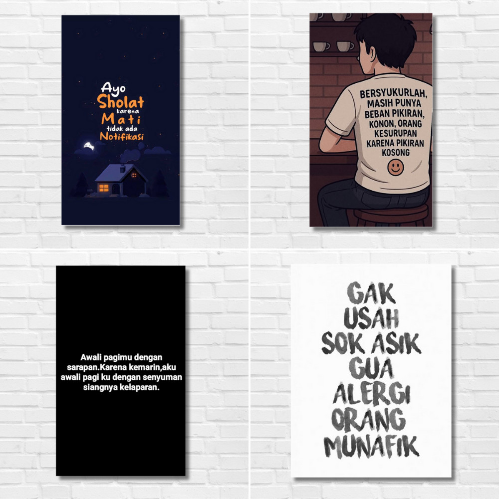 Hiasan Dinding Quotes Lucu Humor – Cocok untuk Kamar & Cafe