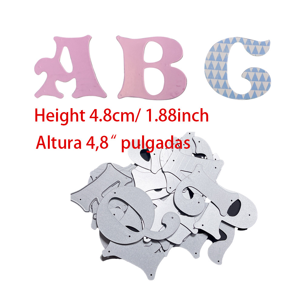 

4.8cm 26Pcs English Letters Metal Cutting Dies Stencil Scrapbooking Photo Album Cards Paper Craft DIY Dies Cut New Arrival
