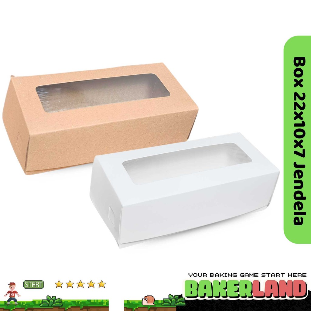 Dus 22x10x7 Jendela / Dus Bolu Gulung 22x10x7 / Dus Brownies Box 22x10 / Box Brownies Jendela Kemasa