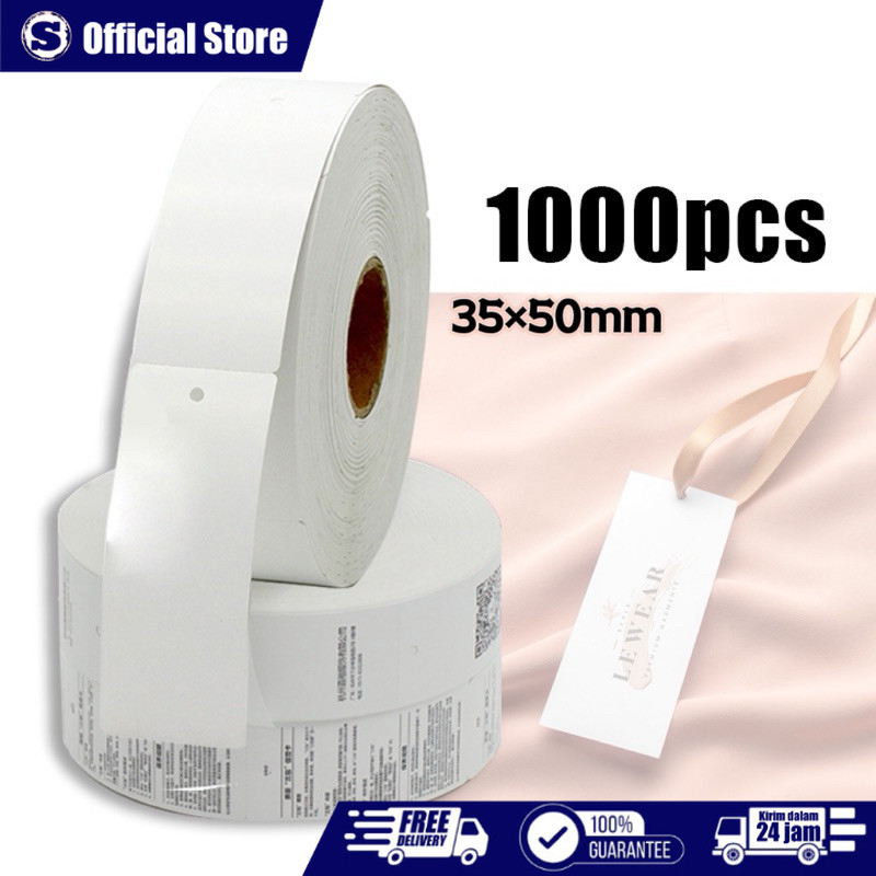 

1000PCS Hang Tag Label Putih Label Merk Baju Blank Kertas Perunggu 35*50mm