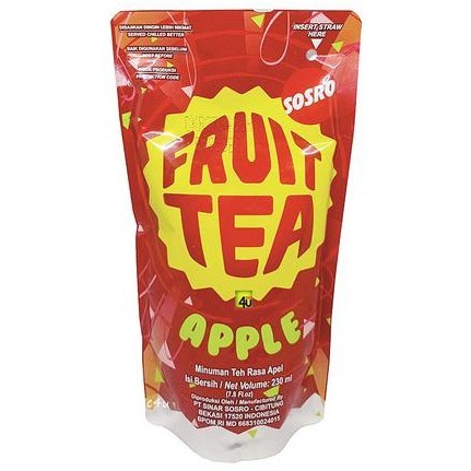 

SOSRO FRUIT TEA POUCH 230ml APPLE BLACKCURRANT MINUMAN TEH RASA APEL - APEL