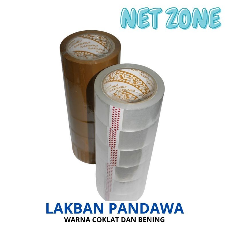 

Jual LAKBAN Bening / Coklat 1 slop (6pcs) Merk PANDAWA 2 Inch 45mmx90Yards -NZONE
