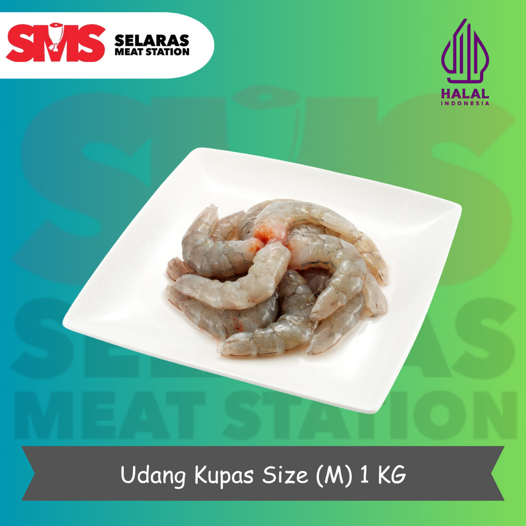 

Udang Kupas Mentah / Banana Prawn Frozen 1 Kg - Selarasmeatshop