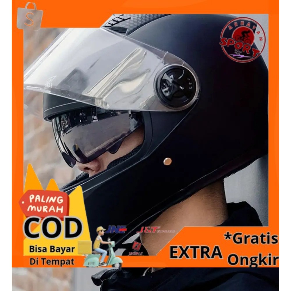 AXK Helm Full Face Motor Double Lens Anti Fog Motocycle Helmet - aksesoris sepeda