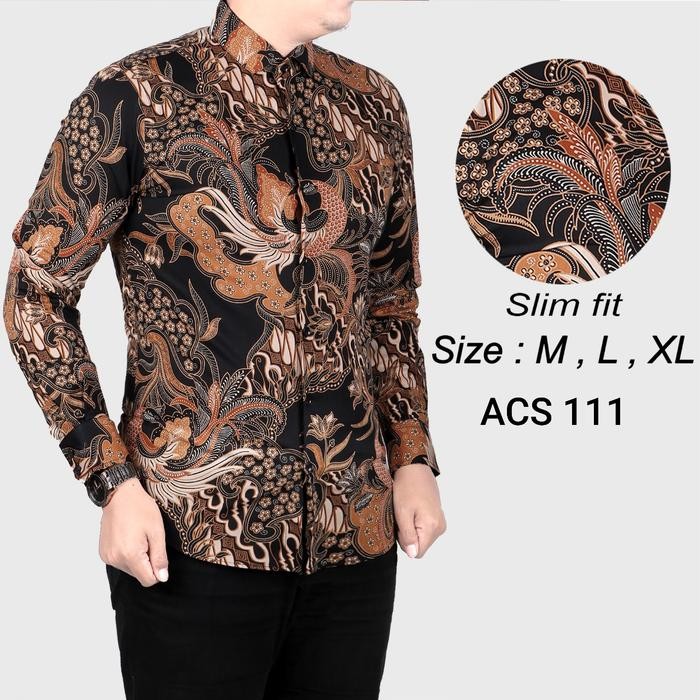 KEMEJA BATIK PRIA SLIM FIT / BAJU BATIK PRIA SLIM FIT ACS111