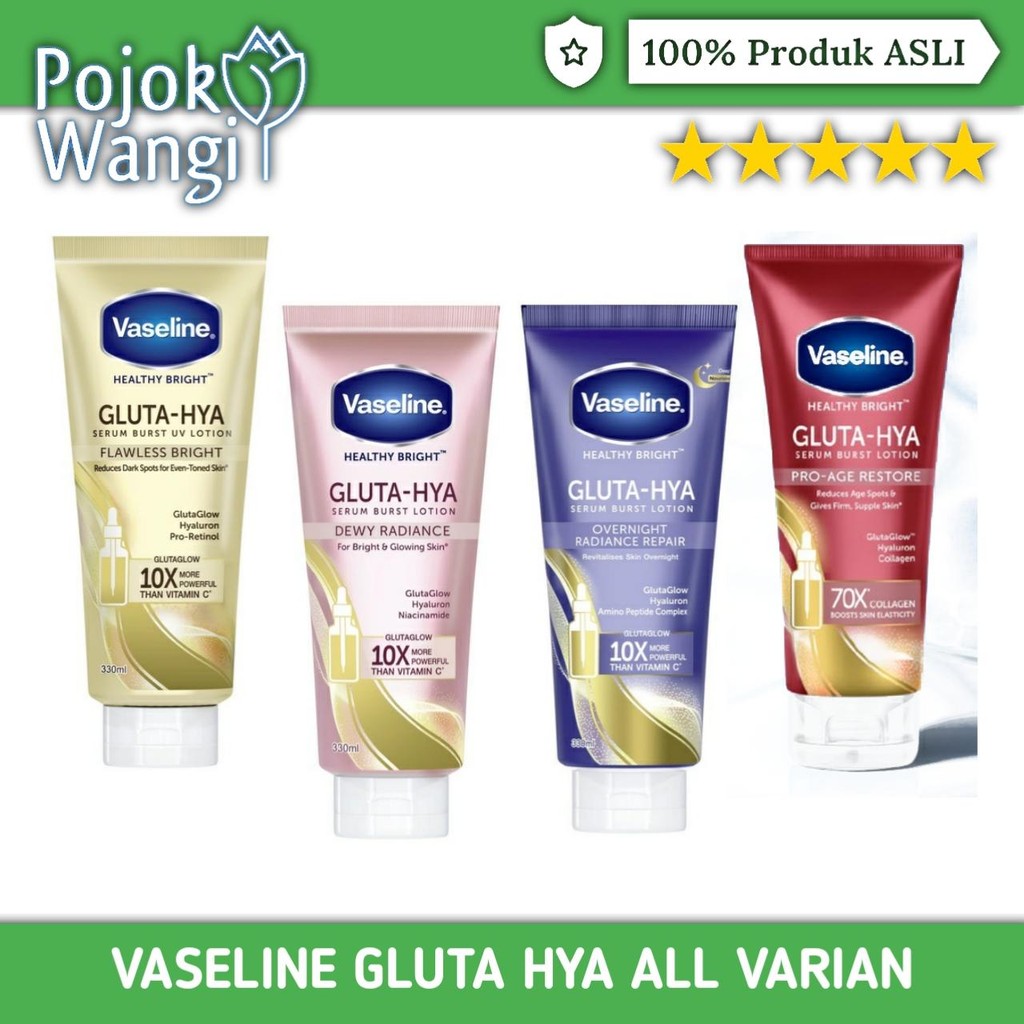 Vaseline Healthy Bright​ Gluta Hyaluron Niacinamide Serum UV Lotion Night serum Pro age