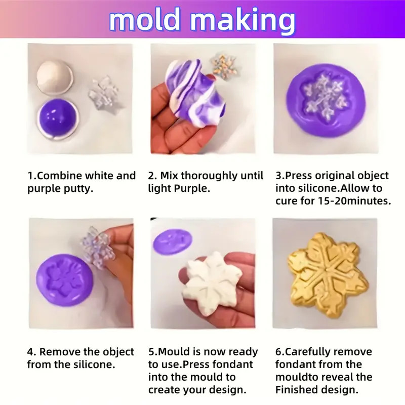 

DIY Silicone Molding Putty Kit Easy 1:1 Mixing Ratio Fast Cured Molding Putty for Casting, Resin Molds, Soap Molds, Candle Mold