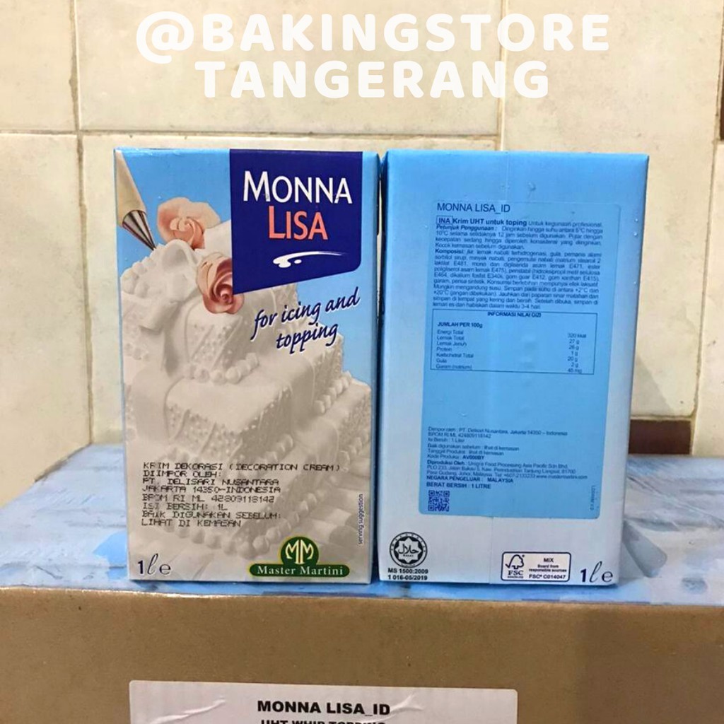 

Whip Cream Monnalisa 1 Liter | whipping cream Master Martini