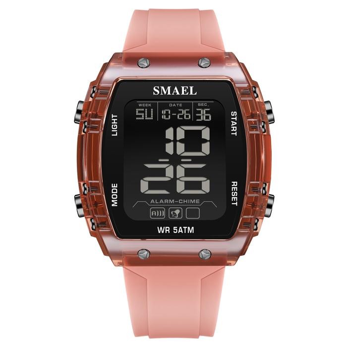 Jam Tangan Sport Digital Pria Wanita Merk SMAEL 8108 - PINK