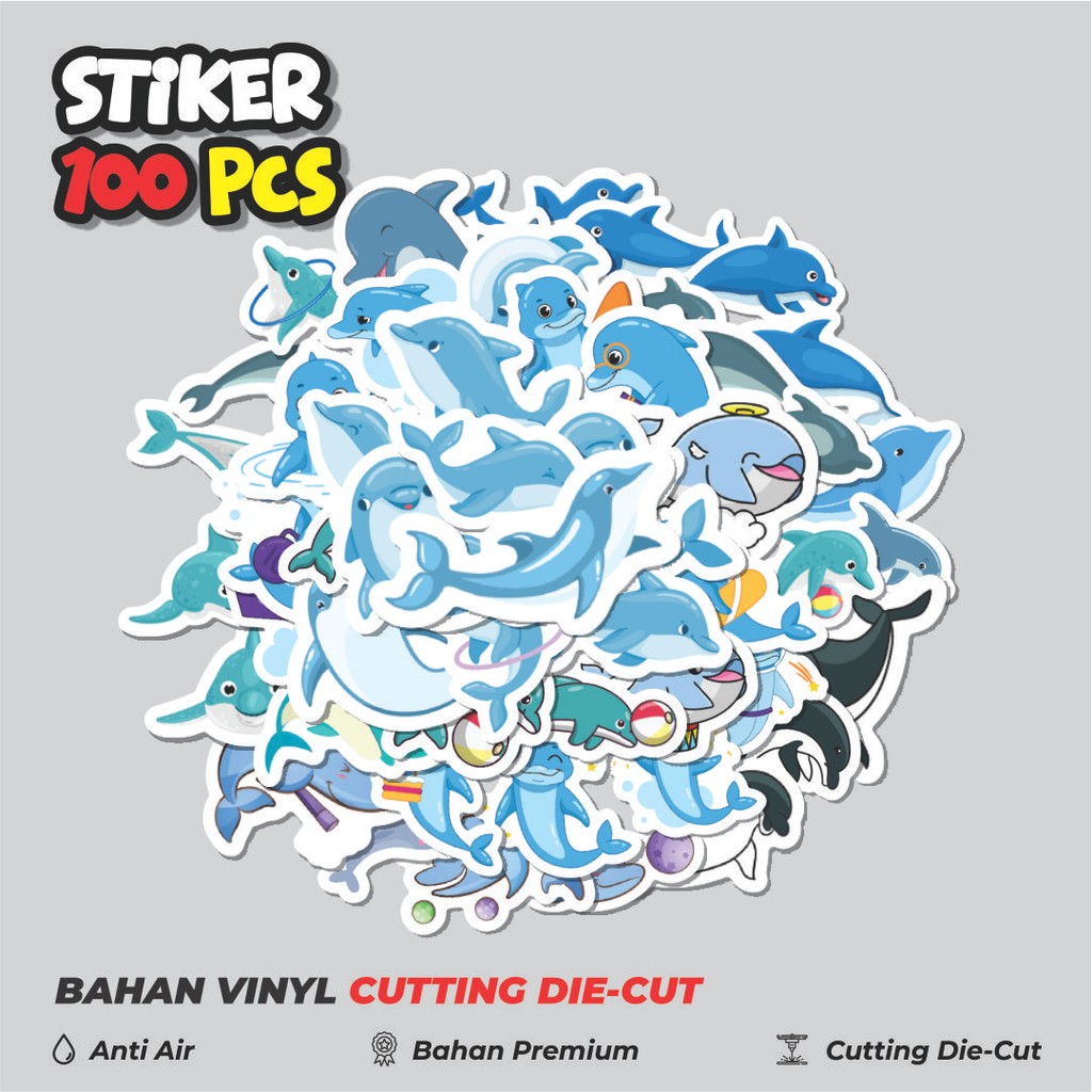 

Terbaru! 50 pcs Stiker Hewan Lumba-Lumba Dekorasi Lucu Kreatif untuk Notebook, Skateboard, HP