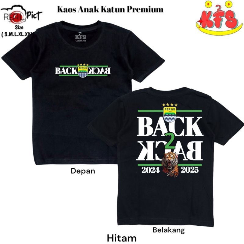 Kaos Persib Back To Back Juara Bintang 4 Unisex Anak 1-10 Tahun BY DOMINIC