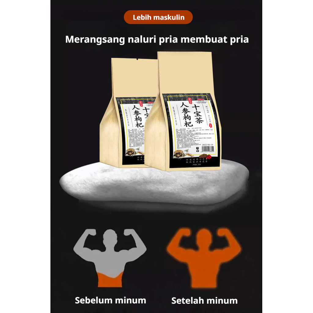 

️Beli 1 Gratis 1️Teh Herbal Ginseng dan Goji Berry Teh Sepuluh Herbal (10 Jenis Herbal Tiongkok) Teh Kesehatan untuk Melindungi Hati dan Ginjal Teh Kesehatan untuk Pria Teh Detoksifikasi Kantong Teh Kesehatan Memulihkan Energi