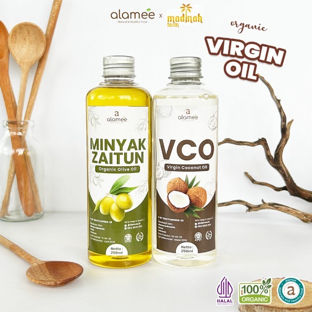 

ALAMEE Virgin Coconut Oil Minyak Zaitun Kelapa Murni Extra VCO Dapat Di minum Di masak Organik 250ml madinah