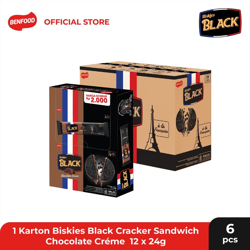 

Biskies Black Cracker Sandwich Chocolate DBX Carton 6x12x24g