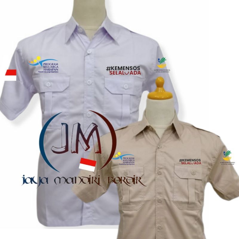 HIGH QUALITY Kemeja KEMENSOS PKH || Seragam KEMENSOS PKH || Kemeja PKH Bordir || Kemeja KEMENSOS SEL