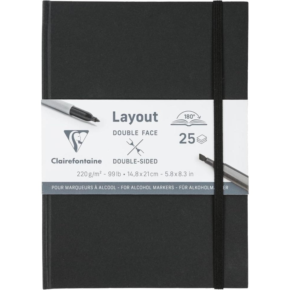 

【M-MT】DISKON!!! Clairefontaine Layout Double Face Marker Paper Hard Bound Sketchbook - A5