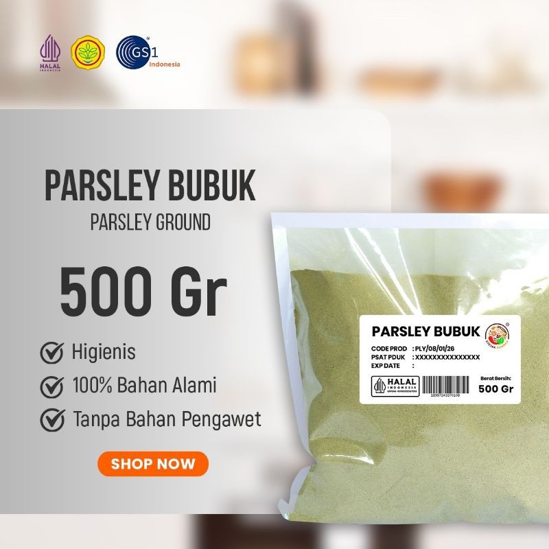 

Parsley Bubuk /Parsley Powder Premium (Kemasan 100 Gr - 500 Gr)