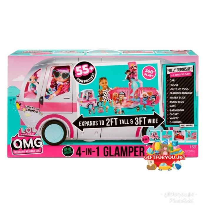 LOL Surprise OMG 4-in-1 Glamper Fashion Camper Silver Boneka Doll Toy