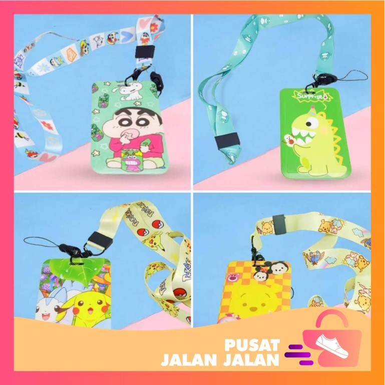 

PJJ - 6133 Lanyard ID Card Karakter / Tali Name Tag ID Card Holder / Penutup Kartu Akses ID Bank / Cute Character Hang Name Tag