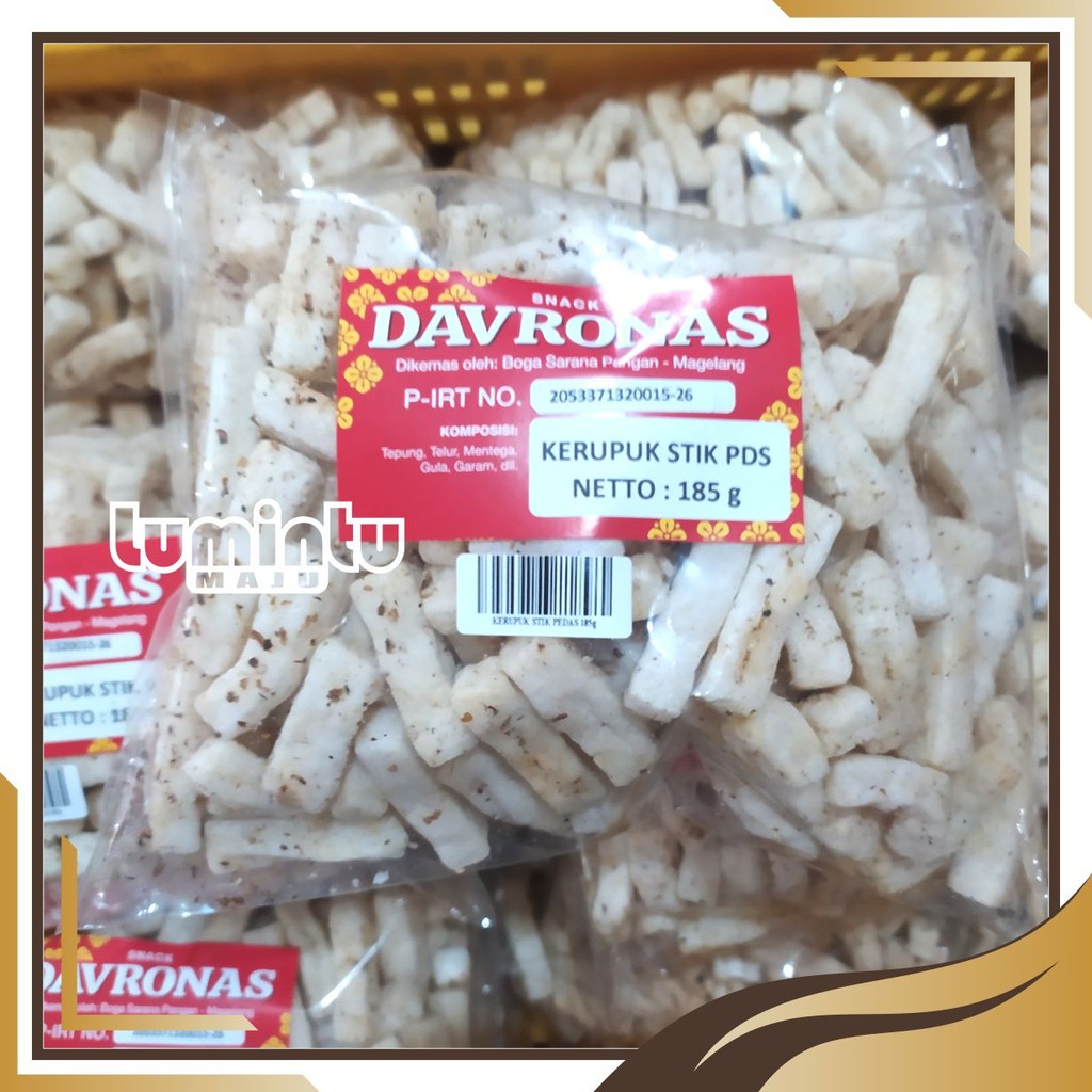 

KERUPUK STIK PEDAS 185GR DAVRONAS / camilan SNACK dan oleh-oleh khas Magelang