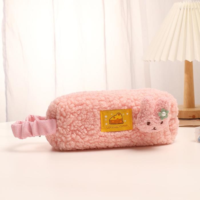 

[New Arrival] Mismi Bingo Pencil Case Kotak Pensil Sekolah Stylish Cute Plush - PC2B - Merah Muda