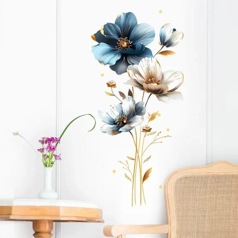 

Watercolor Yumeiren Flowers Wall Stickers for Bedroom Living Room Home Decoration Wall Decal