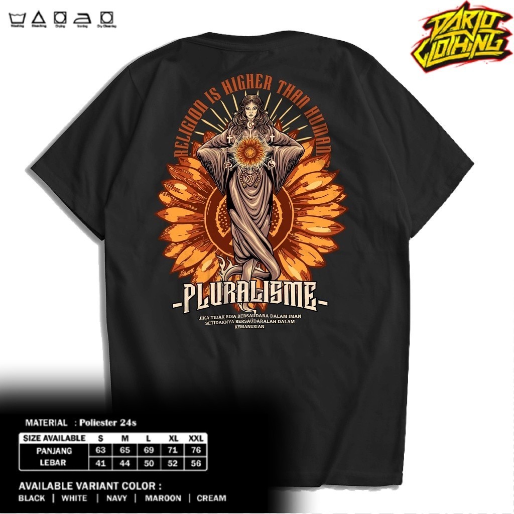 Kaos DarjoClothing -  Kaos Pluralisme Sunflower Religion Is Higher
