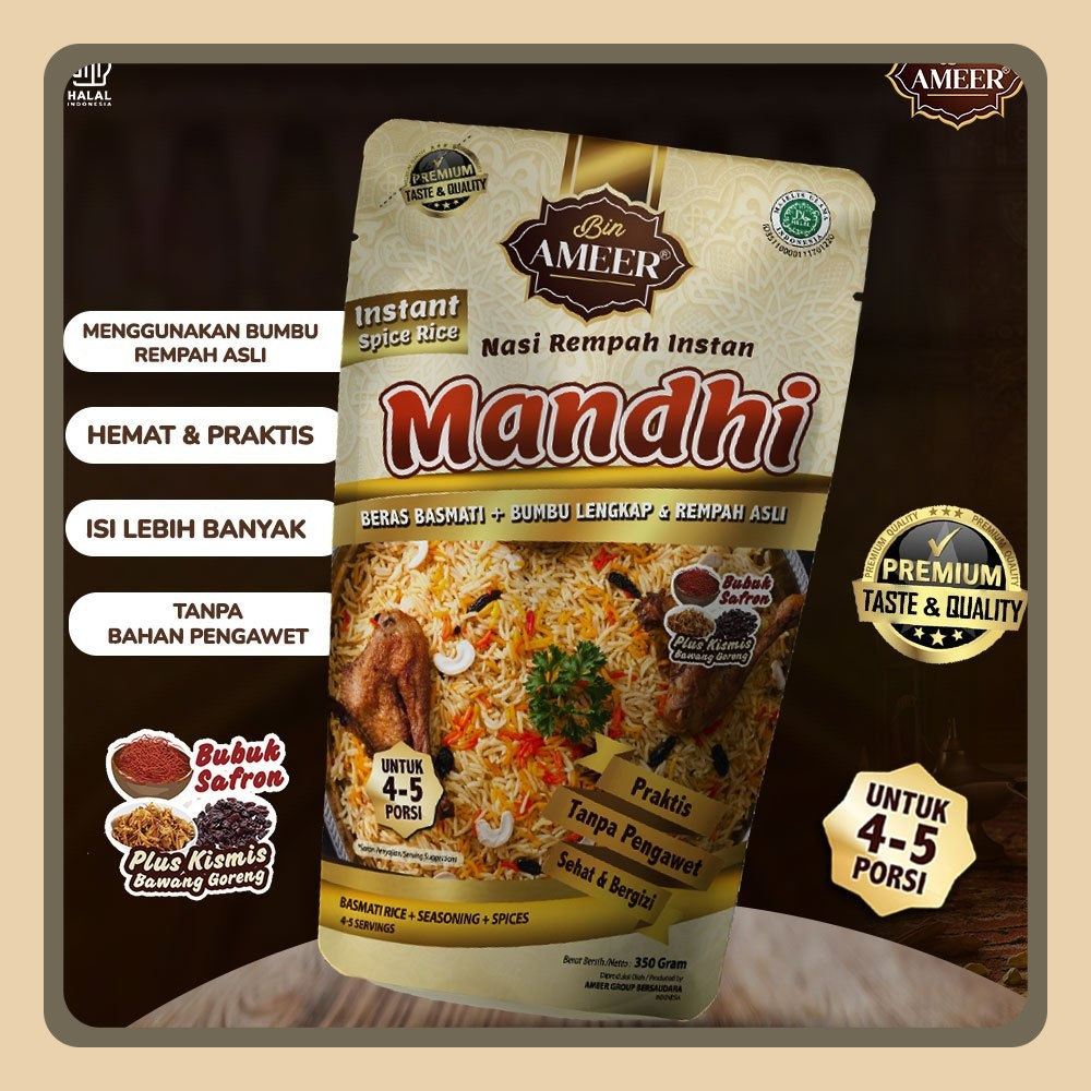 

Pesenkebuli - Nasi Mandhi Instan | Rice Cooker | Beras Basmati Bumbu Lengkap 350gr (4-5 Porsi)