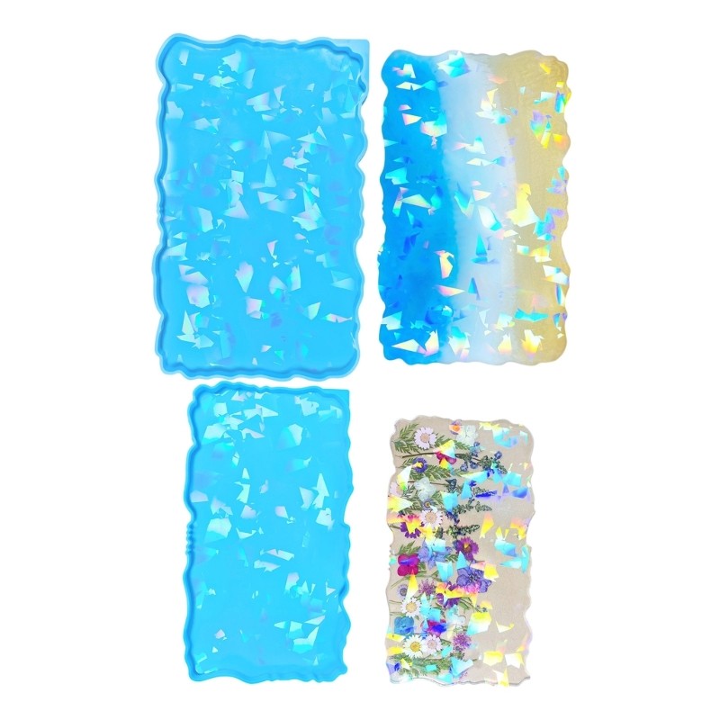 

Resin Coasters Mould Durable Silicone Mold Holographical Tray Moulds
