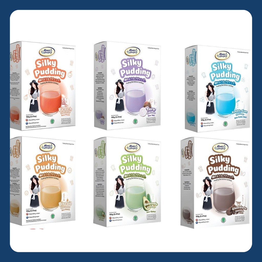 

SILKY PUDDING 155GRAM FORISA MOMS RECIPE/Silky Puding 155gr/Silky Pudding 155gr/155 6 RASA AVOCADO BUBBLE GUM CHOCOLATE PEACH BISCUIT TARO PUDDING POWDER