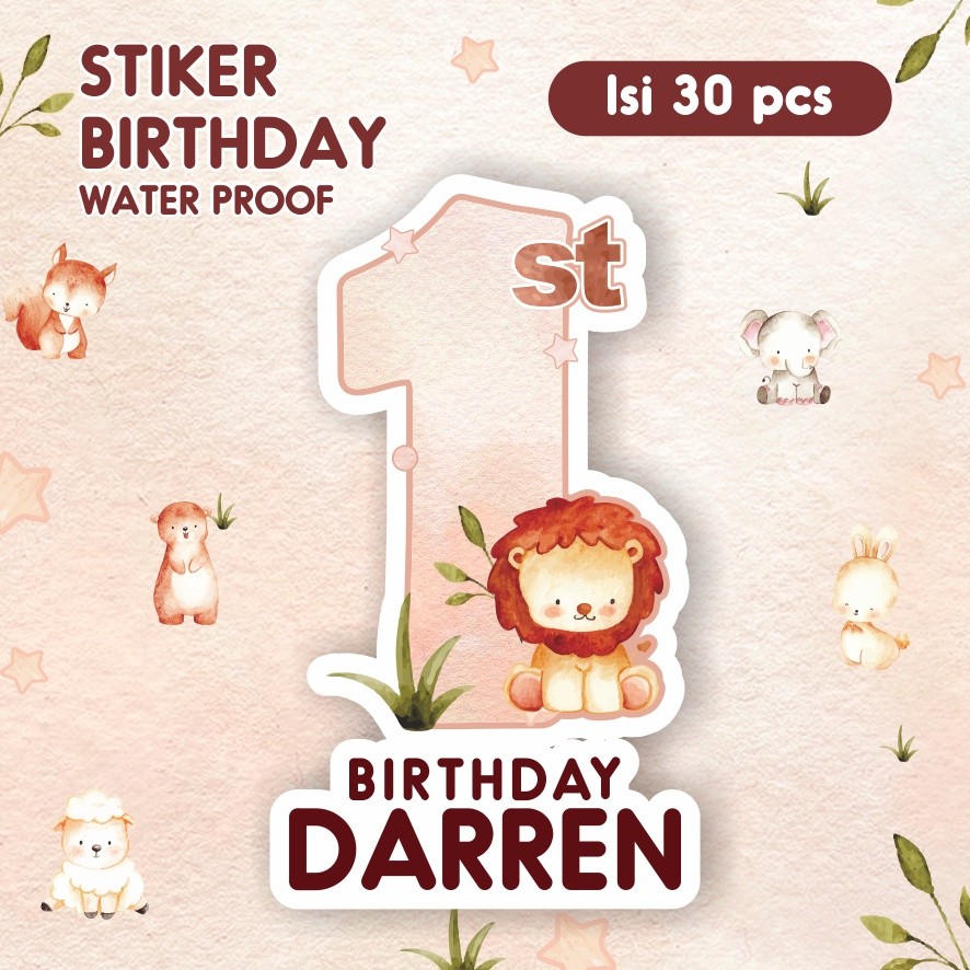 

stiker birthday souvenir waterproof anak
