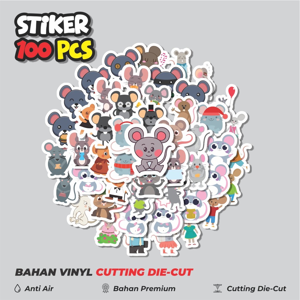 

Terbaru! 50 pcs Sticker Hewan Tikus Dekorasi Lucu Kreatif untuk Notebook, Skateboard, HP