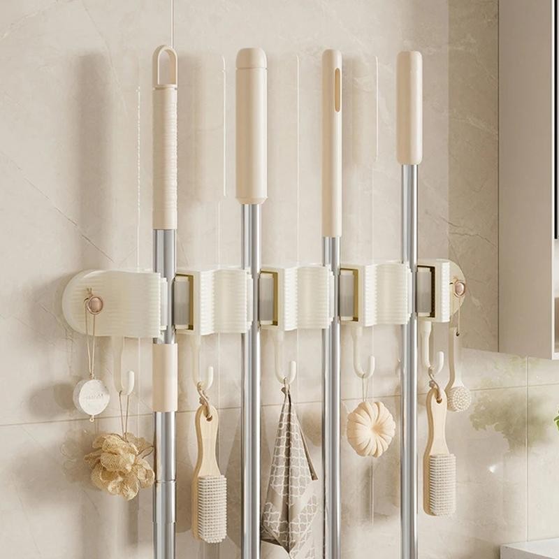 

Gantungan Sapu dan Pel Gantungan 5 Slot Multifungsi Gantungan Dinding Terlaris -WD-1