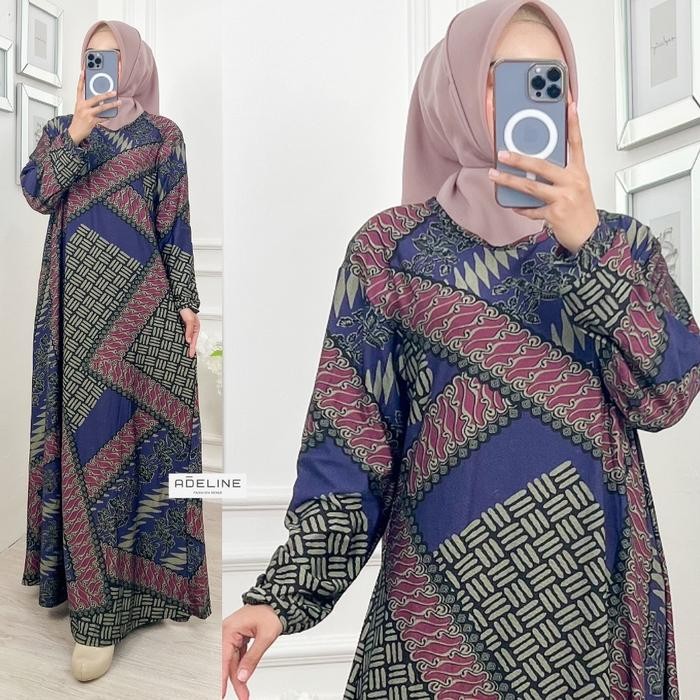 RINIYA Maxy - Gamis BATIK Wanita Kaos Calvin Jeans Premium / R.25 - 023-5437 / R.26 - 022-6011 Melar