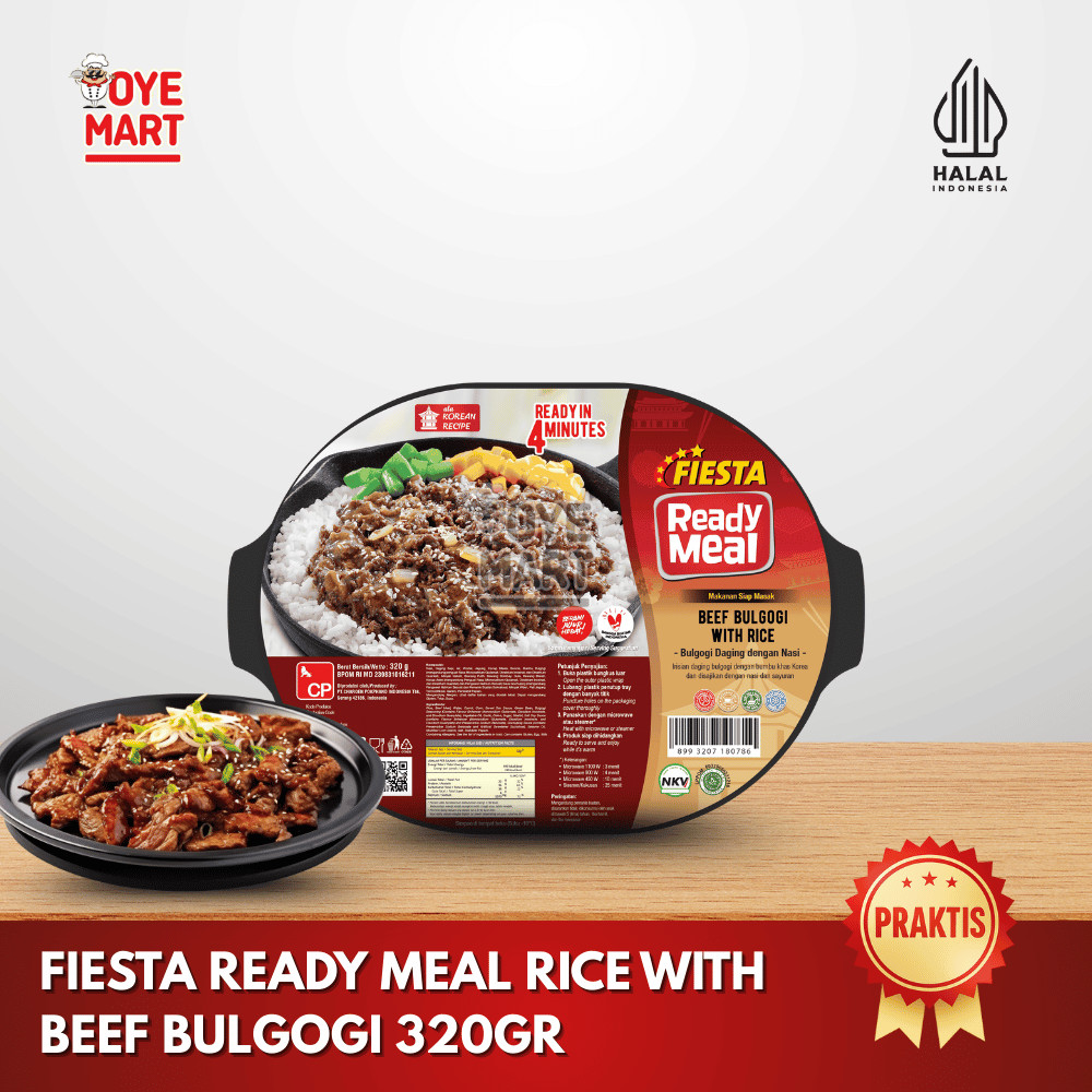 

FIESTA READY MEAL RICE WITH BEEF BULGOGI 320GR/NASI DENGAN DAGING SAPI BULGOGI