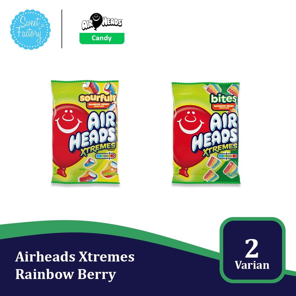 

Airheads Xtremes Bites & Sourfuls Rainbow Berry 170gr / 6oz – Permen Asam Manis Warna-Warni