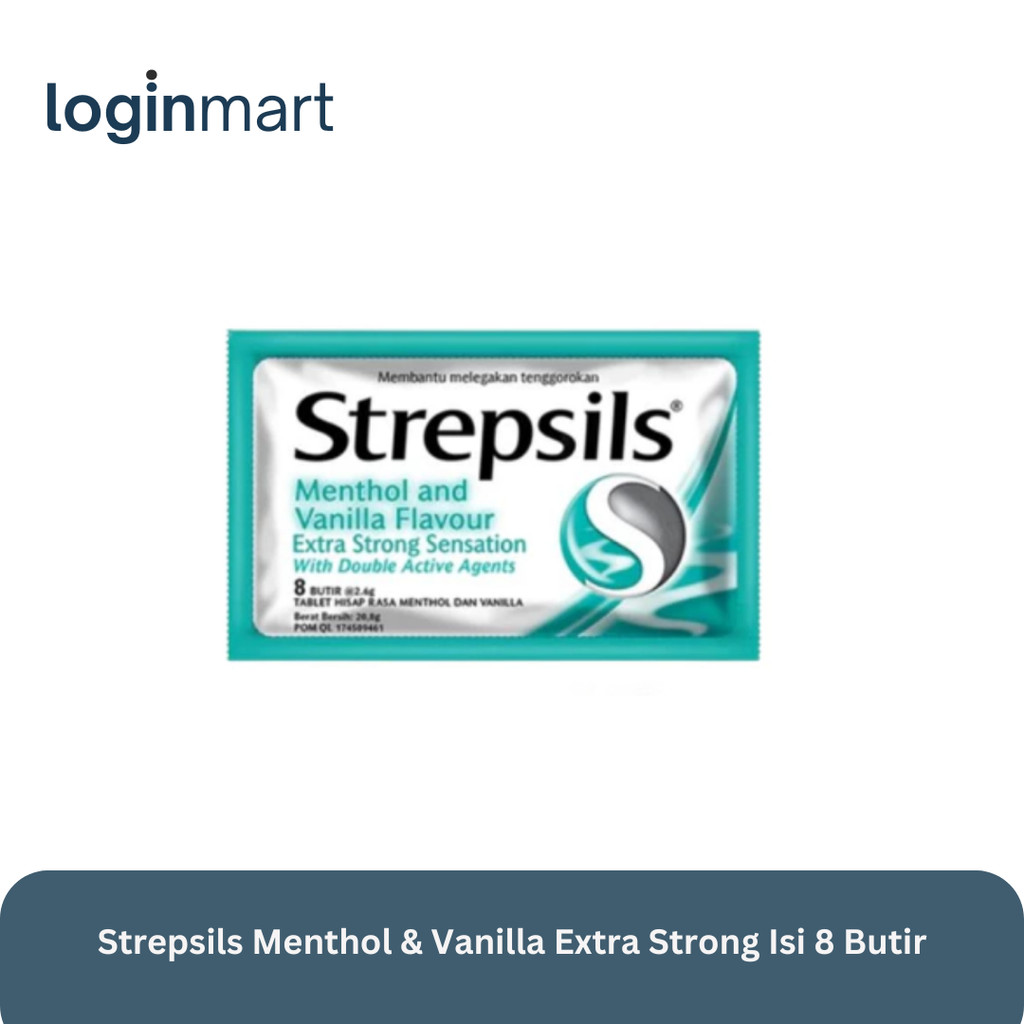 

Strepsils Menthol & Vanilla Extra Strong Isi 8 Butir