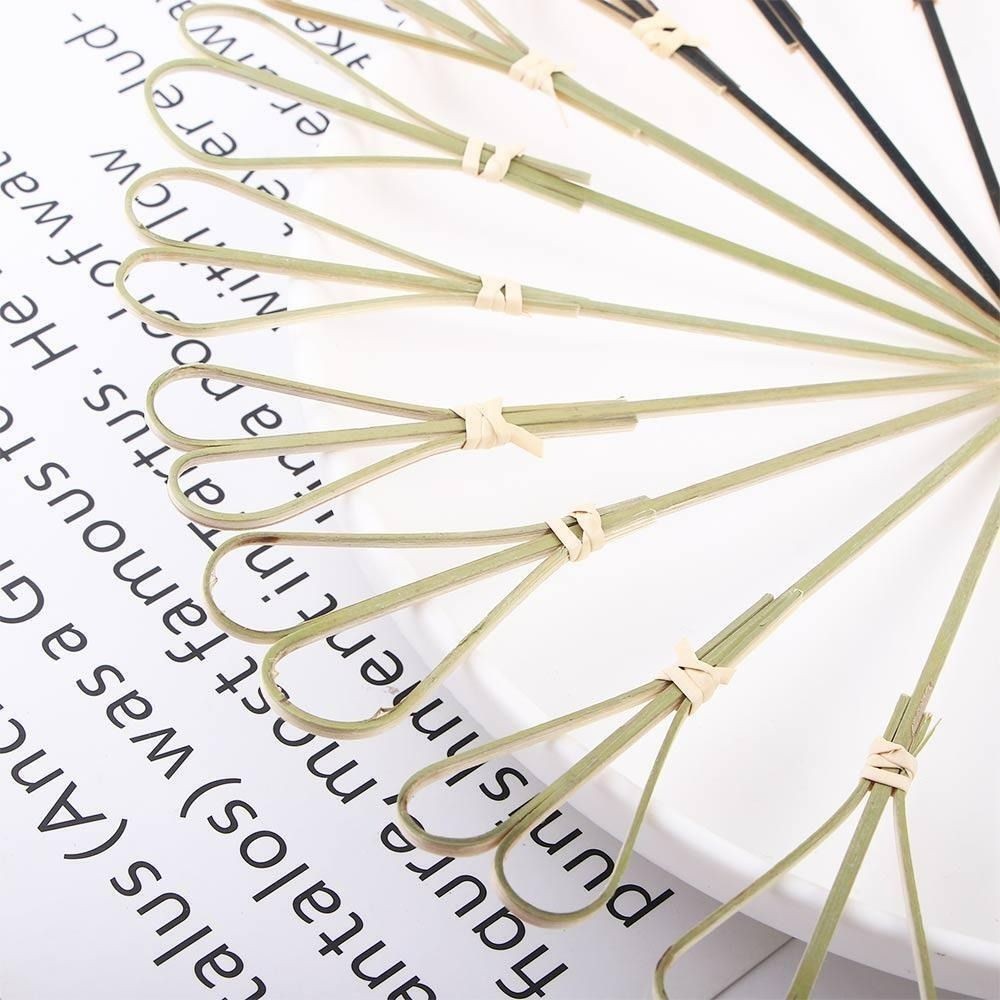 100Pcs Disposable Bamboo Tie Picks Bamboo Knot Skewers Food Picks With Twisted Ends Food Fruit Fork 