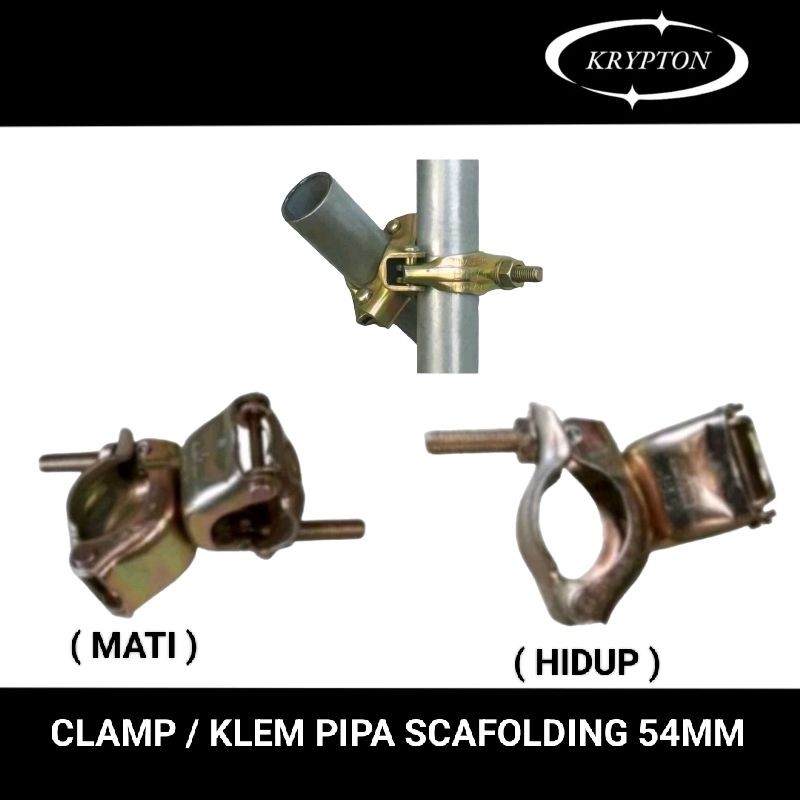 klem / clamp pipa scafolding 54mm ( plat besi tebal )RUSTY