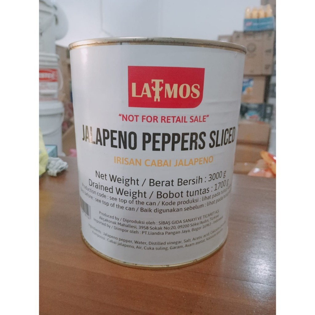 

Jalepeno Slice Latmos / Pickles Jalapeno Latmos / Acar Jalapeno Latmos - 3000 Gram