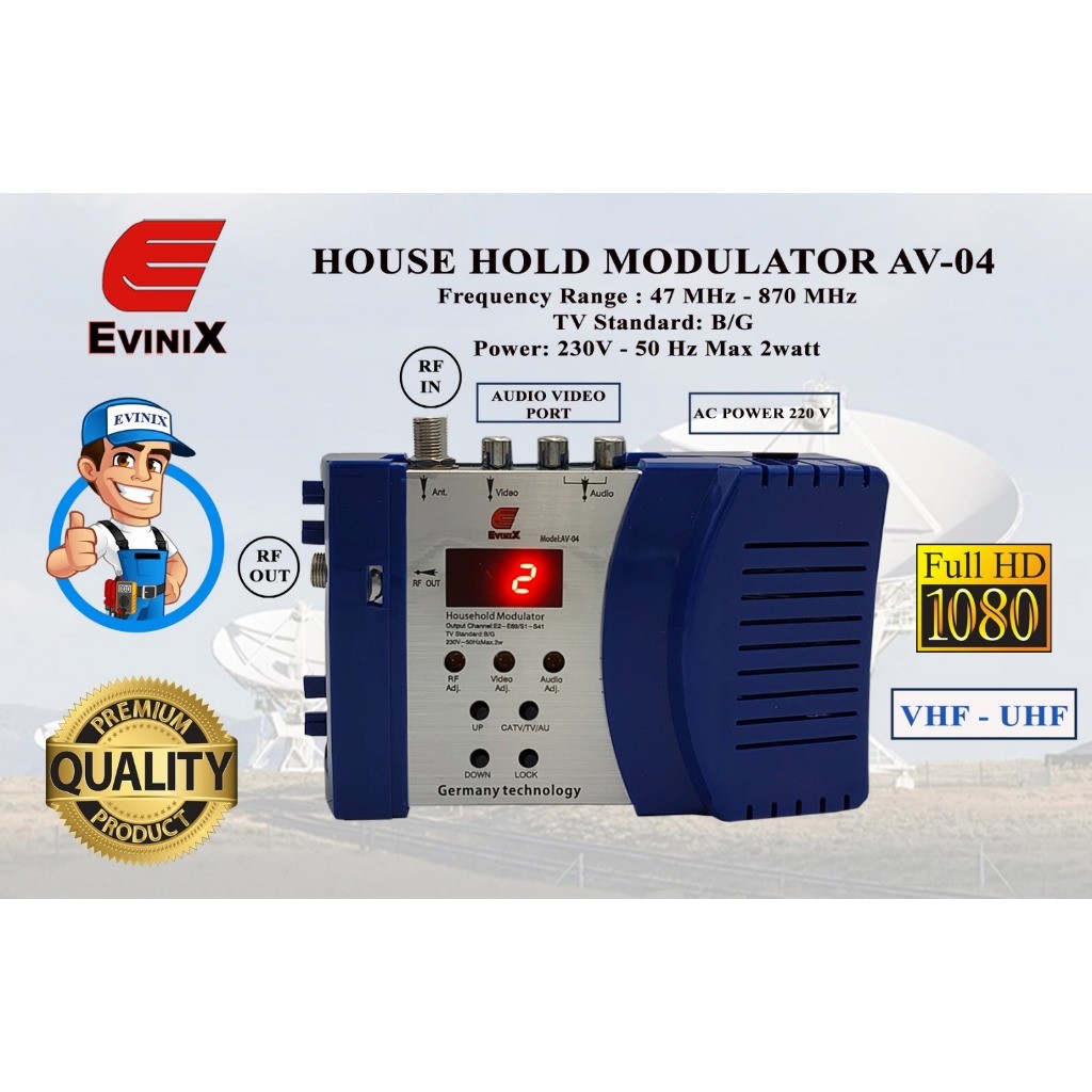 Modulator EVINIX AV04 AV to RF Single Channel